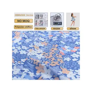 Polyester Chiffon Printed Fabric Support Custom Service Digital Printing Small MOQ