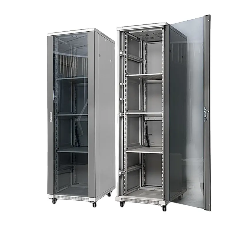 22U 37U 42U Standard 19 Inch Data Center Server Rack 42U Floor Standing Glass Door DDF Network Cabinet