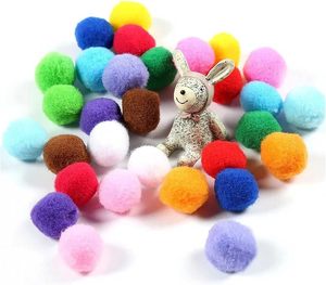 Jouets pour chat Pet 2023, écologiques, moyens, simples, mignons, amusants, boule en peluche extensible de 2,5 cm, créatifs, colorés, interactifs, pompons à mâcher - Product Image 3