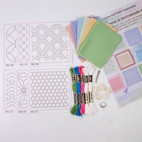 Kit de couture et de patchwork Sashiko en gros, 5 pièces, papier soluble dans l'eau, transferts Stick'n Stitch pour adultes, travaux d'aiguille DIY