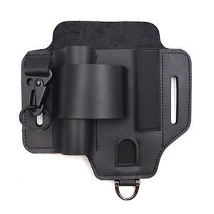 Factory Custom Genuine Leather EDC Tactical Tool Organizer Belt Holster Flashlight <b>Knife</b> Pen <b>Holder</b> Outdoor Survival Gear - Product Image 3