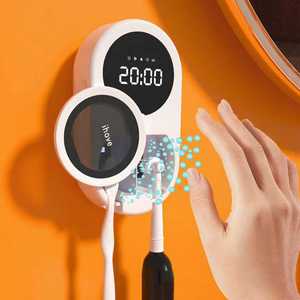 Disinfettante per spazzolino da denti a ioni negativi, sterilizzatore per spazzolino riscaldato a 2 fessure e asciugatura a ventaglio, portaspazzolino UV ricaricabile portatile - Product Image 1