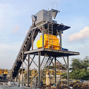 Máquina mezcladora de doble eje de 1 CBM de baja contaminación, planta mezcladora de hormigón prefabricado, 60m3/h, pequeña planta dosificadora de hormigón RMC, <span class=keywords><strong>precio</strong></span> HZS60 - Product Image 5
