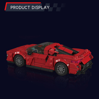 Ensemble de blocs de construction MOULD KING 27155 mini Super Sports Car, voiture de course haute vitesse avec boîte de présentation, briques MOC, jouets, cadeau de Noël