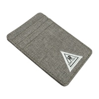 Dompet Tempat Kartu Kredit Minimalis, Dompet Kain Kanvas Ramping Pemblokir RFID Kustom