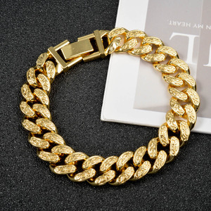 vintage wide swirling textured <b>solid</b> real <b>gold</b> polished sturdy elegant homme unisex factory premium bracelets - Product Image 5