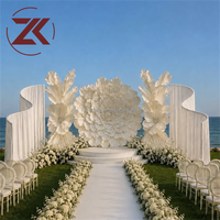 Arche de toile de fond incurvée en tissu ZKAI, support de toile de fond drapé pour mariage, idéal pour la décoration d'événements en extérieur