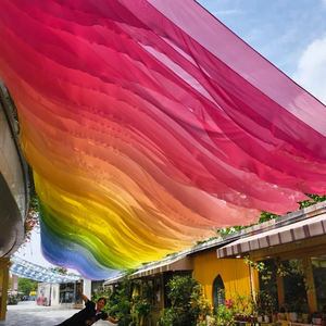 Nuovo Arrivo Tenda a Vela Ondulata Effetto Vento per Soffitto, Parasole per Ristoranti, Case Vacanza, Aree Panoramiche, Terrazze, Colore Arcobaleno, Effetto Onda d'Acqua - Product Image 2