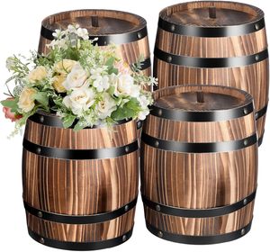Bảng Trang Trí Tùy Chỉnh Handmade Gỗ Rượu Vang Thùng Bình 8 "X 6.5" Cổ Điển Hoa Bình Container Mộc Mạc Thùng Trồng - Product Image 1