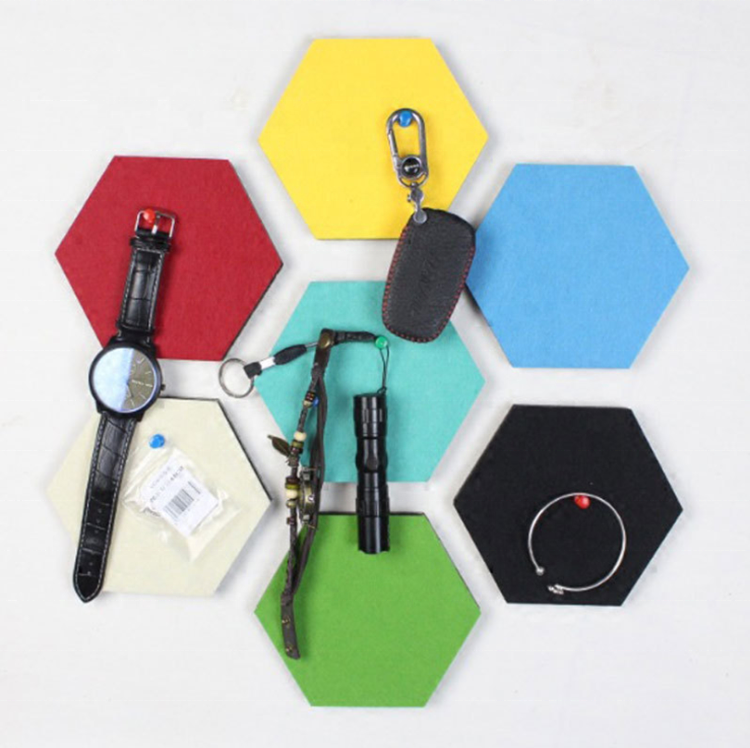 Шестигранная войлочная доска для записей, доска для записей, самоклеящаяся доска для объявлений, булавки для фотографий, демонстрация записей, доска для записей