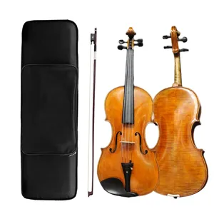 Violon modèle Guarneri 4/4 Del Gesu 1743, copie Cannone, dos en érable flammé, excellente projection, avec archet en bois d'Ipé et étui - Product Image 1