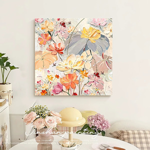 Hand Painted Oil Painting Abstract Flowers Art For Living Room Or Restaurant Decoration - Product Image 1