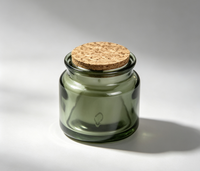 Bocaux à bougies en verre coloré tendance avec bouchon en bois, supports de bougies scellés, contenants pour bougies d'aromathérapie pour la décoration intérieure