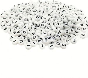 Perles en vrac en acrylique blanc 7x4mm, 500g, pour la fabrication de bijoux DIY - Product Image 1