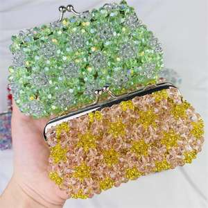 숙녀 선물을위한 도매 자연 고품질 빨강 녹색 오스트리아 크리스탈 가방 레이키 블루 클리어 크리스탈 작은 지갑 - Product Image 5