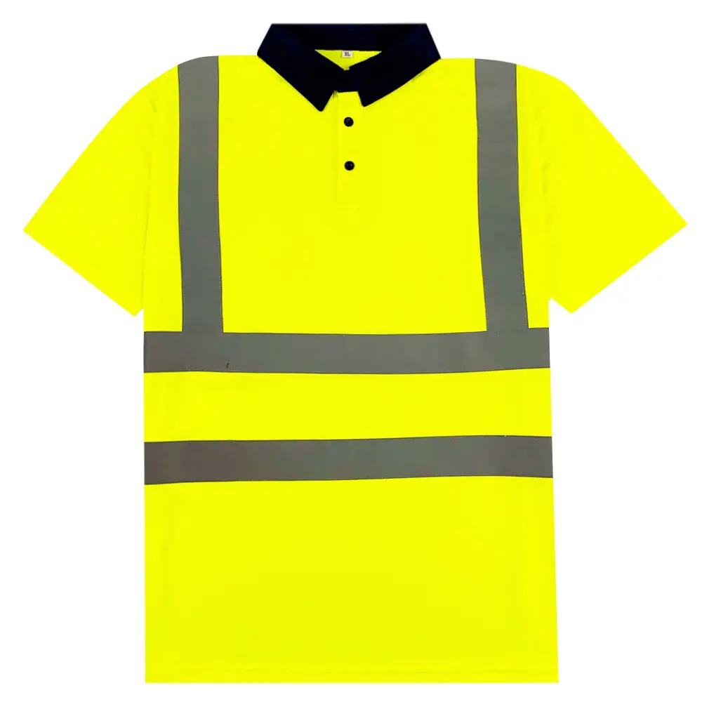 जहाज के लिए तैयार पीले पोलो शर्ट पुरुषों के मनमुटाव गर्मी हस्तांतरित चिंतनशील टेप पोलो शर्ट Mens