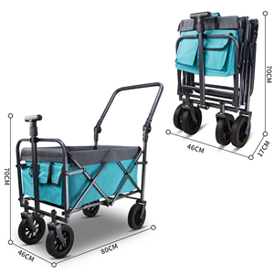Folding Wagon <strong>Cart</strong> Portable Beach Wagon Heavy Duty Utility Collapsible Wagon <strong>Outdoor</strong> <strong>Garden</strong> <strong>Cart</strong> for Camping - Product Image 2
