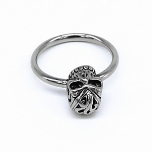 yunnique <b>Skull</b> Design Titanium Steel <b>Ring</b> Retro Geometric Pattern Fashion Jewelry Gift - Product Image 1