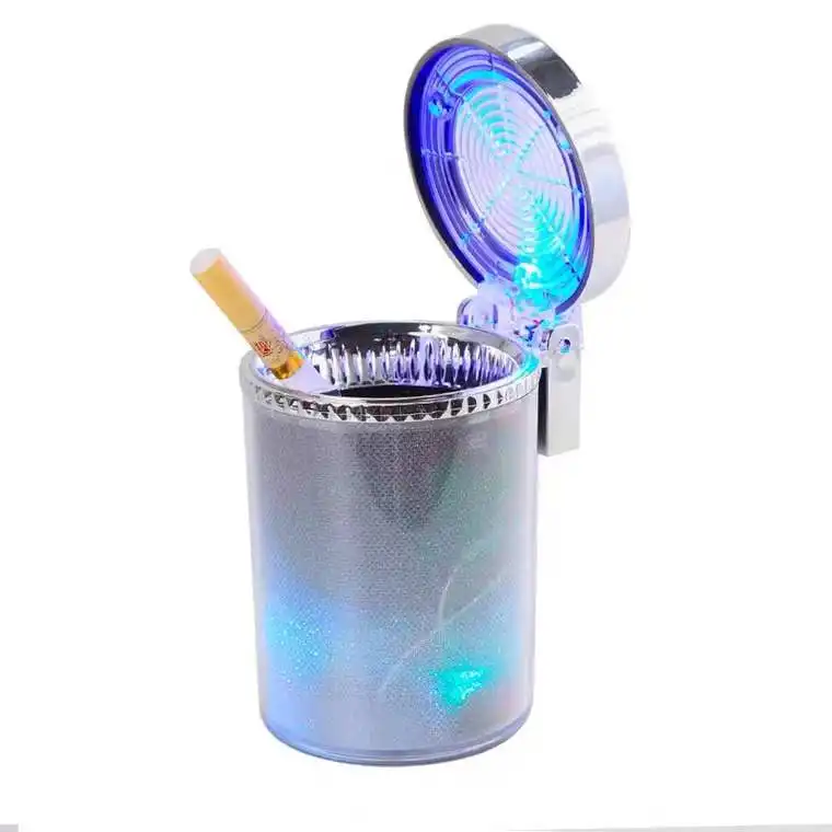ABS منفضة سجائر السيارة الإبداعية مع الملونة LED أضواء مع غطاء شنقا الهواء منفذ منفضة سجائر السيارة
