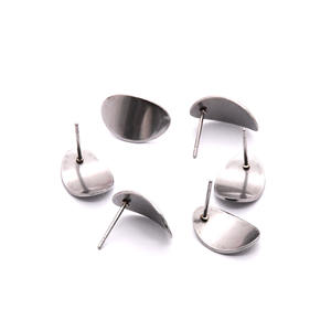 Ensemble de garniture de boucle d'oreille en acier inoxydable brillant pour bijoux faits <span class=keywords><strong>à</strong></span> la main DIY - Product Image 1