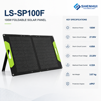 Panneau solaire pliable portable en silicium monocristallin pour station d'alimentation portable 100 W, étanche, pour le camping en plein air