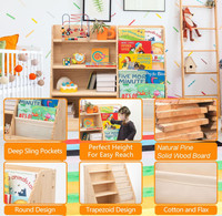 Organisateur de jouets en bois massif de qualité supérieure à quatre niveaux, respectueux de l'environnement, bibliothèque en bois pour tout-petits et salle de classe