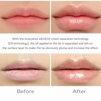 Vente en gros Marque privée Huile hyaluronique pour les lèvres Vegan Lip Filler Hydratant Vitamine E Noix de coco Brillant à lèvres