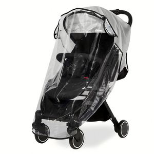 Housse de pluie transparente pour poussette, imperméable et coupe-vent, pliable, en plastique, universelle, protection contre les intempéries pour les voyages - Product Image 4