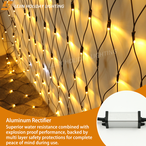 Décoration de Noël commerciale pour l'extérieur, résistante à l'eau IP65, lumière LED blanche chaude clignotante, filet lumineux avec 256 LED et garantie de 2 ans - Product Image 4