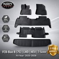 OEM/ODM Karpet Mobil 3D TPE Anti Air Anti Selip Ramah Lingkungan Sesuai Pesanan FCB Bao 8 HEV 7-Kursi 2025-2026 LHD |   MOQ 50 Set Cepat