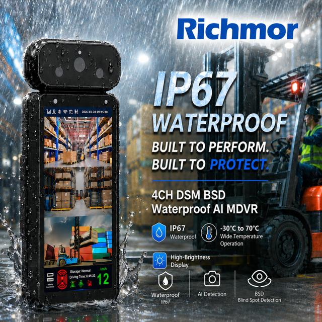 6.5 Inch AI Forklift Camera System Industrial MDVR Driver Monitoring BSD Face Recognition Speed Control Touchscreen Loop