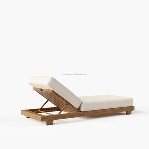 FERLY Moderne Teakholz Gartenmöbel Strandliege Gartenliege Schwimmbadliege Sonnenliege - Product Image 4