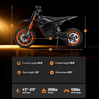 Moto tout-terrain électrique pour adultes 2000W 48V 40-60km/h Expédition locale aux États-Unis
