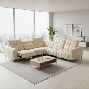 Cómodo Sofá Reclinable Moderno de Tres Plazas con Estructura Metálica y Diseño Ergonómico para Sala de Estar - Product Image 1