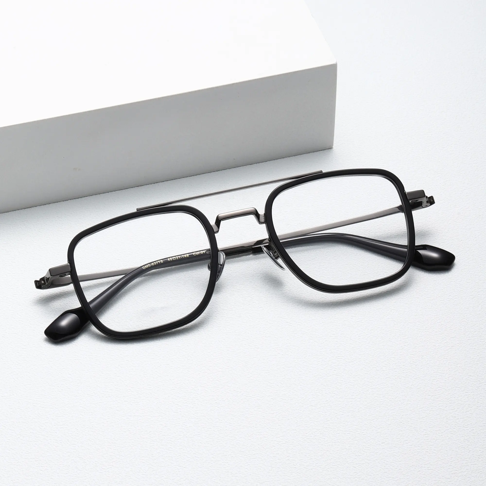 Hengtai 2024 Neuankömmlinge individuelles Logo optische Brillen mit Acetat-Titan-Brillenrahmen modischer neuer Stil