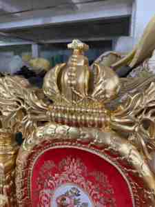 <span class=keywords><strong>Chaise</strong></span> d'hôtel de style européen, en chêne sculpté antique français, avec rembourrage en éponge, housse amovible et lavable, personnalisable, siège king size - Product Image 3