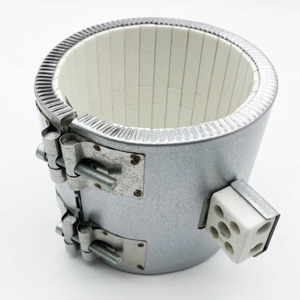 Sıcaklık 400 seramik indüksiyon bant ısıtıcı ısıtma bobini için plastik ekstrüder için enjeksiyon kalıplama makinesi