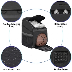 Bolsa de Baloncesto con Compartimento para Zapatos y Soporte para Balón, <span class=keywords><strong>Mochila</strong></span> Deportiva Resistente al Agua para Entrenamiento Deportivo, Apta para Voleibol y Gimnasio - Product Image 3
