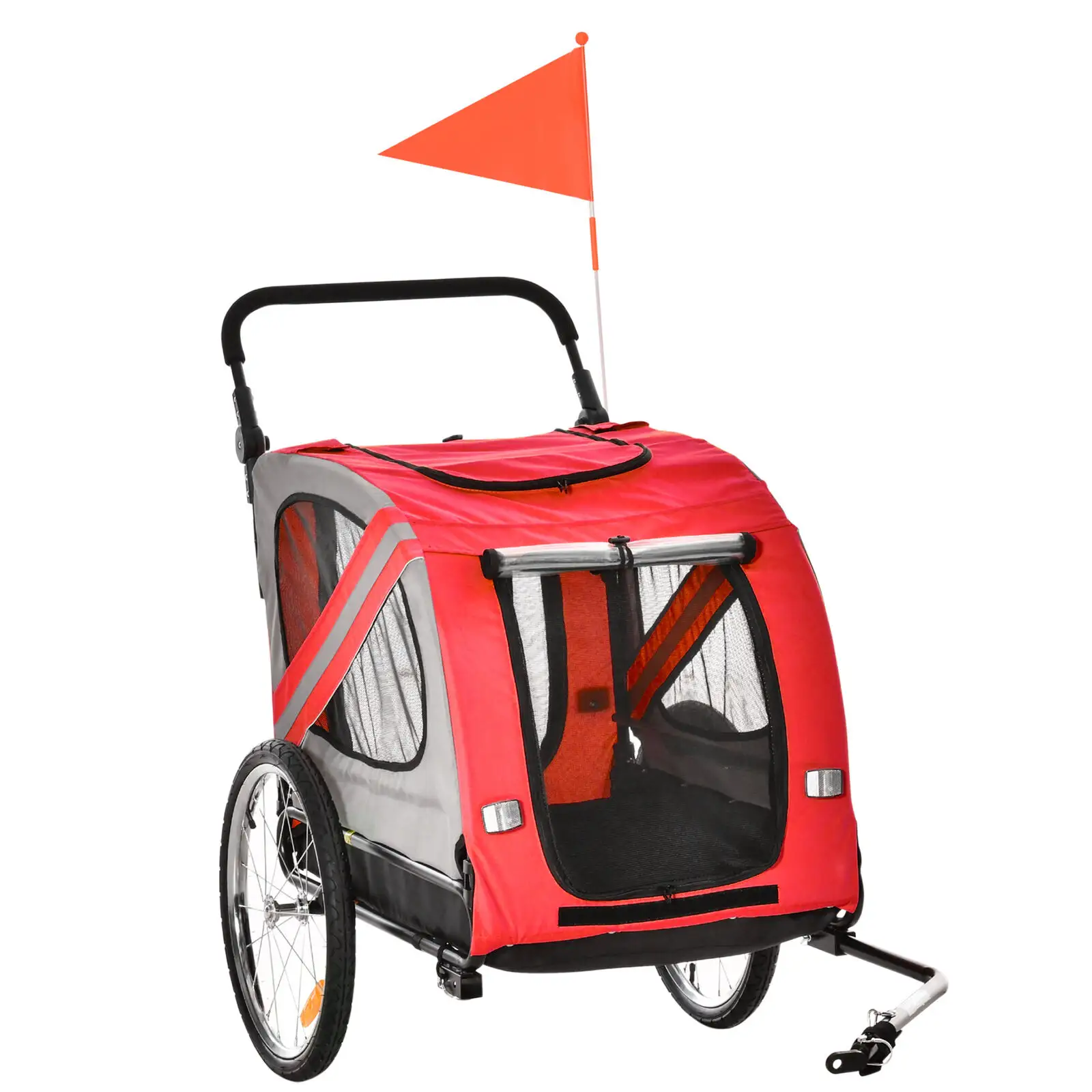 Aangepaste Outdoor Opvouwbare Kinderwagen Hond Fietsaanhangwagen Veiligheid 3 Wielen Reizen Fietsaanhangwagen