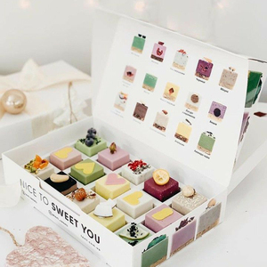 Boîtes à chocolat carrées de luxe fenêtre emballage <span class=keywords><strong>maison</strong></span> Bote pour <span class=keywords><strong>fruits</strong></span> recouverts de chocolat divisé doux revêtement UV gaufrage - Product Image 4