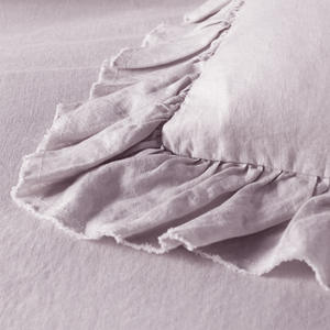 Federa per Cuscino in Lino 100% <span class=keywords><strong>con</strong></span> Volant, Morbida e Lavata, <span class=keywords><strong>con</strong></span> Chiusura a Busta - Product Image 6