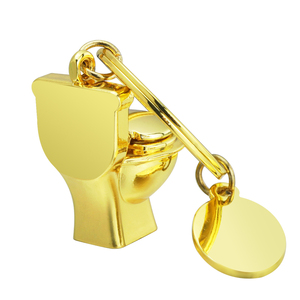 Mới lạ đính tùy chỉnh nước Closet keyrings mạ vàng bạc 3D mini Kim Loại nhà vệ sinh <span class=keywords><strong>Keychain</strong></span> với logo - Product Image 4