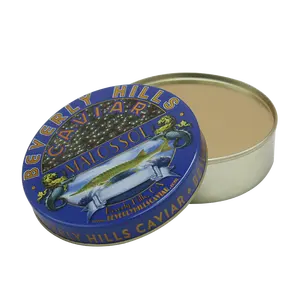 도매 150g 골드 라운드 빈 캐비어 주석 상자 프리미엄 금속 캐비어 포장 캔