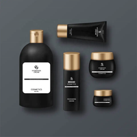 Conception de logo de marque cosmétique privée personnalisée, étiquettes d'emballage en vinyle brillant, impression d'autocollants pour produits de soin de la peau