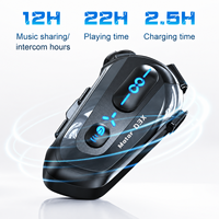 Casque Intercom Moto 5.4 pour Motards, Communication Groupe Illimitée 300M, Partage de Musique, IPX6, 1000mAh, 25H d'Autonomie