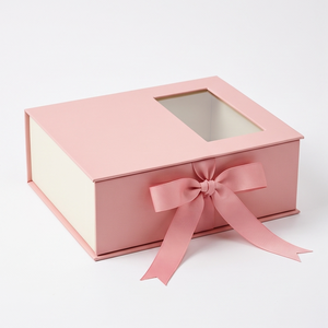 Boîte cadeau de fleurs en <span class=keywords><strong>chocolat</strong></span> de luxe personnalisée avec ruban, fenêtre transparente en PVC et insert de séparation pour cadeau de la Saint-Valentin - Product Image 2