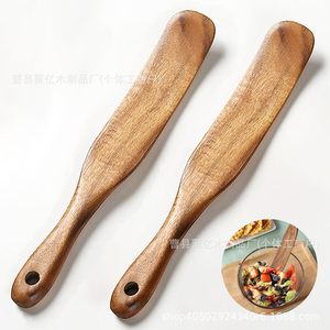 Espátula mezcladora de madera, 2 uds., mango apto para alimentos, para pasta, ensalada, postres, utensilios de cocina - Product Image 1