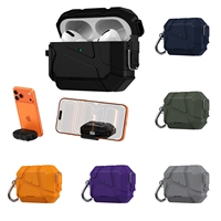 Étui de protection antichoc pour AirPods 5 4 avec verrouillage sécurisé et support de téléphone, design avec crochet porte-clés, compatible AirPods Pro 3 2