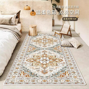 พรมปูพื้นลายเหรียญตกแต่งบ้าน รูปทรงสี่เหลี่ยมผืนผ้า ผลิตจากโพลีเอสเตอร์ กันลื่น ทำความสะอาดง่าย เหมาะสำหรับห้องนอน ห้องนั่งเล่น ดีไซน์ทันสมัย ปูเต็มพื้นที่ - Product Image 1