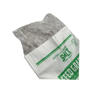 Fabrication de sacs en polypropylène blancs personnalisés de 25 kg et 50 kg avec doublure en PE collée, sacs en PP tissés en grain